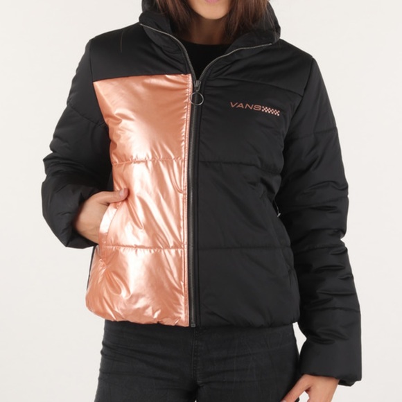 Nwt Vans Foundry Metallic Puffer Jacket 